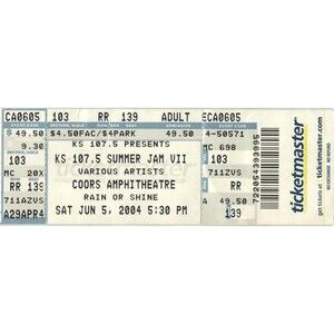 Vintage 2004 Summer Jam Big Boi Ja Rule Lil Flip Concert Ticket Stub Denver CO